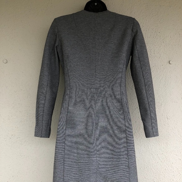 AKRIS PUNTO GRAY JERSEY VISCOSE scooba front zipper DRESS SZ 4 POCKETS - Picture 7 of 13